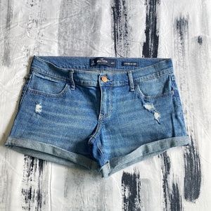 Hollister Low Rise Midi Short - Light Med Ripped
